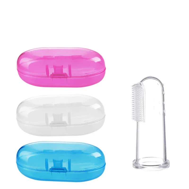 Baby Toothbrush Dental Care Kids Silicone Clear Finger Brush Teether Massage Soft With Box Infant Boys Girls Teething Cleaner