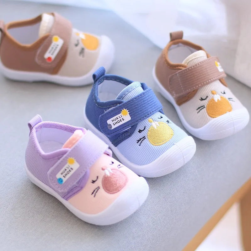 Infant Kids Baby Cartoon Anti Kicking Functional Shoe Soft Sole Squeaky Sneakers Boy Causal Loafers Toddler Girl Non-slip Shoes